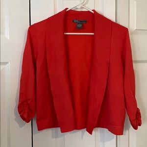 Poppy red open cardigan